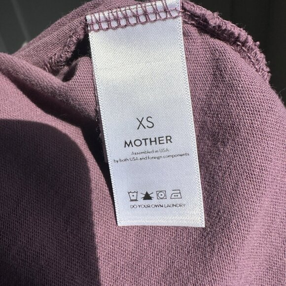 NWT MOTHER DENIM Women's Sz XS Move It Twister Crop L/S Shirt Flint Purple $105 - Picture 4 of 6